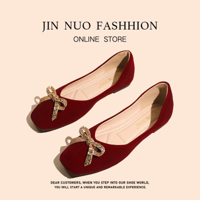 蝴蝶结婚鞋秀禾婚纱新娘鞋孕妇