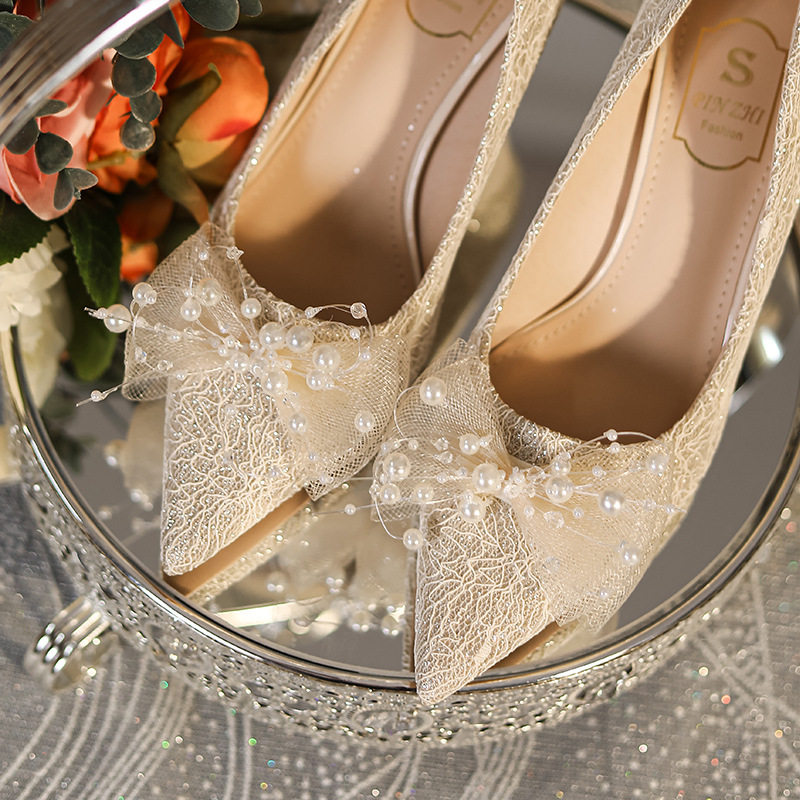 尖头绸缎高跟鞋女春季新款浅口婚鞋可俩穿不累脚秀禾新娘鞋2026年,女鞋,婚鞋,淘宝优惠券,粉丝福利购,淘宝优惠卷