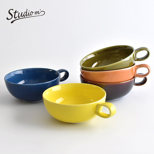 日本进口可微波炉单柄小汤碗