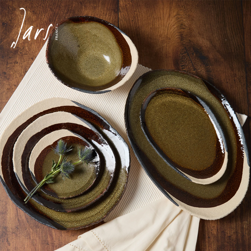 法国Jars WABI餐具盘子碗复古侘寂风陶瓷餐盘家用斗笠碗深盘汤碗