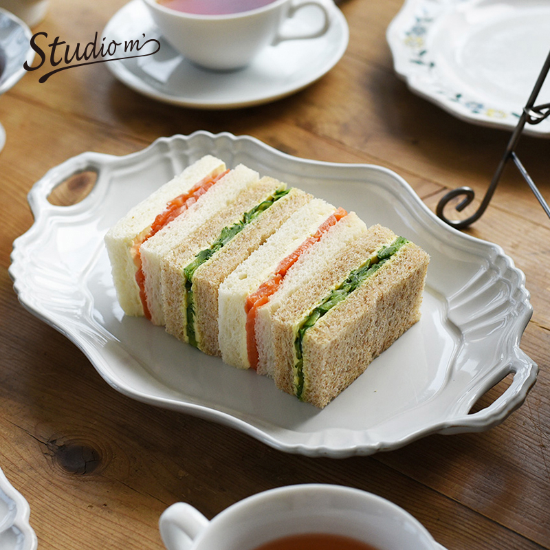 日本StudioM复古双耳陶瓷餐盘