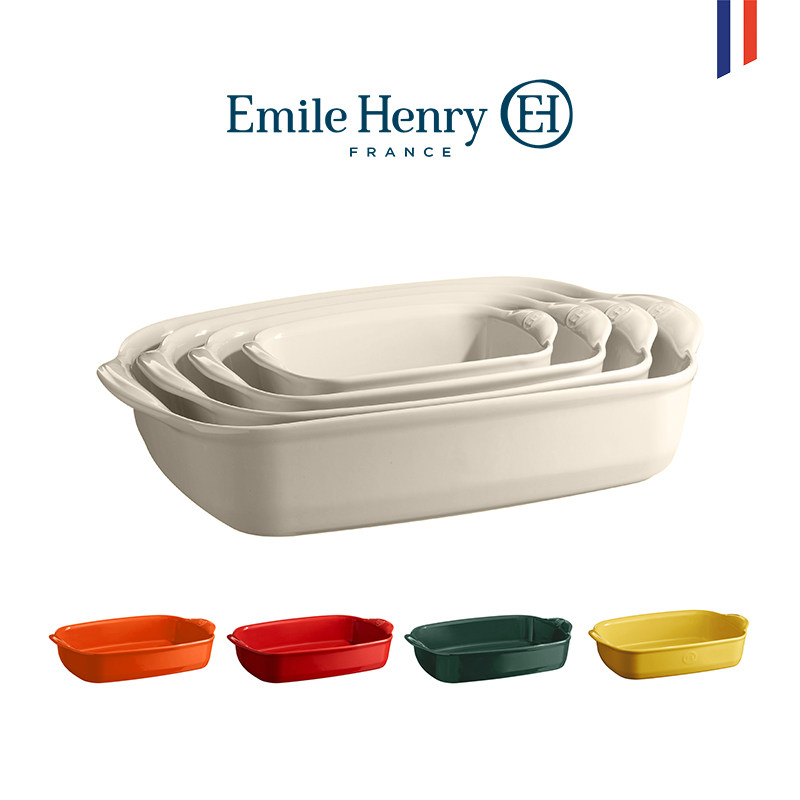 法国进口Emile Henry双耳陶瓷烤箱烤盘长方形 家用芝士焗饭盘大号