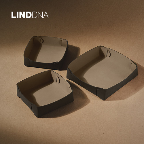 丹麦Lind DNA双面折叠式皮革托盘桌面收纳轻奢皮质玄关首饰收纳盒