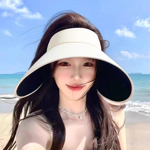 大帽檐空顶防晒帽女夏季环绕式防