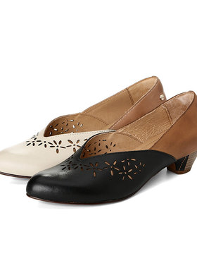 专柜正品Pikolinos派高雁春季牛皮套脚拼色通勤单鞋PS235628