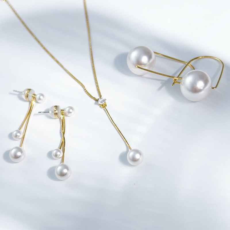 vzfine/薇思梵流光溢彩天然珍珠耳饰项链合集