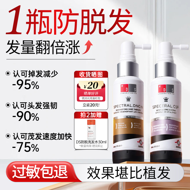 【正品防伪】DS实验室纳诺地尔男女士快速防脱生发升级非米诺地尔