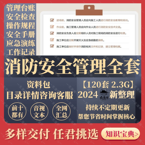 消防安全管理制度企业管理档案台账行政人事宣传教育应急培训手册