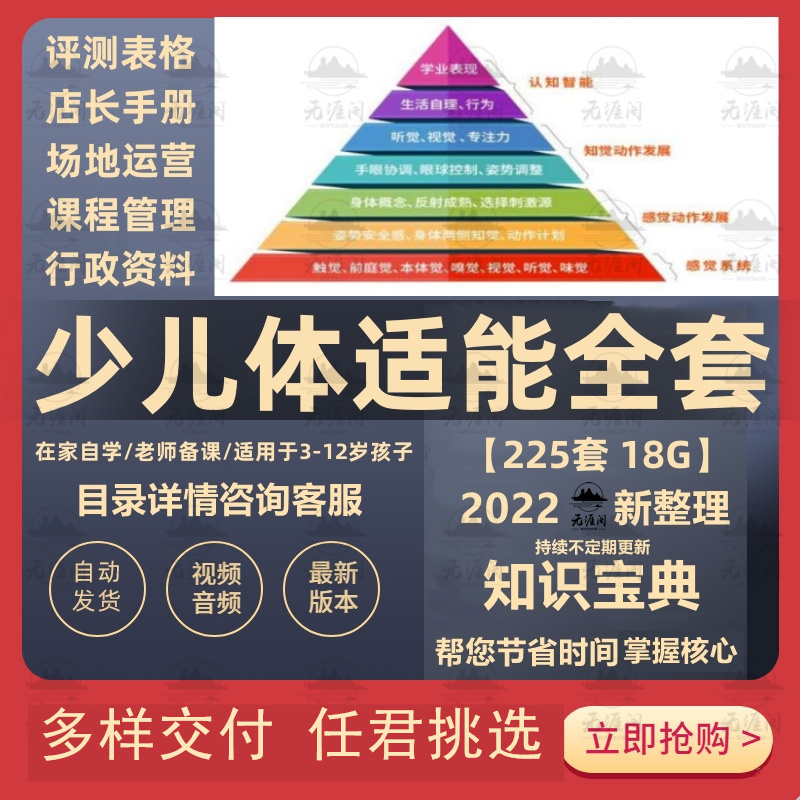 儿童青幼少年体适能教案少儿竞技健康代谢体适场馆运营管理资料
