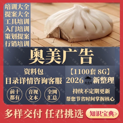 奥美4A广告公司创意文案品牌策划教程行销策略策划提案AE培训资料