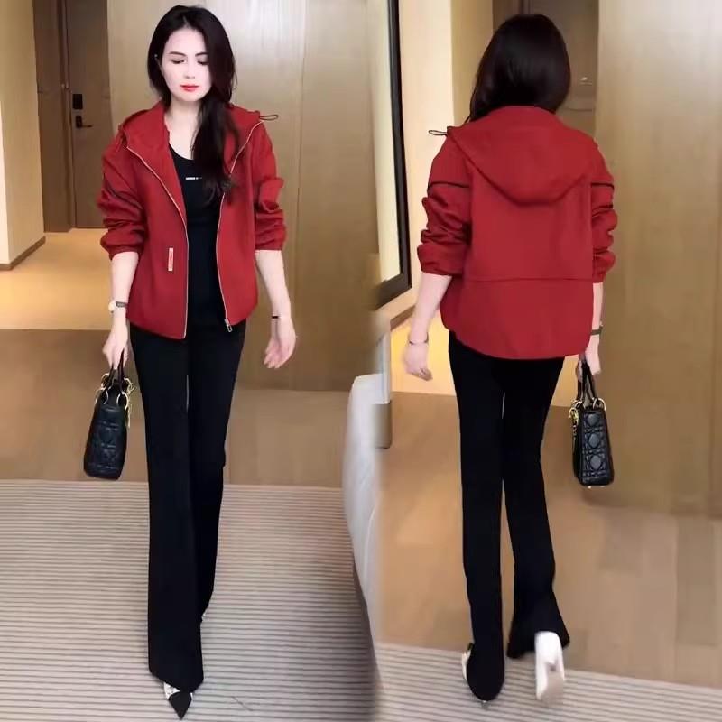 MONLOUVE休闲短外套女2025新款秋季连帽夹克独特漂亮巨好看的轻熟