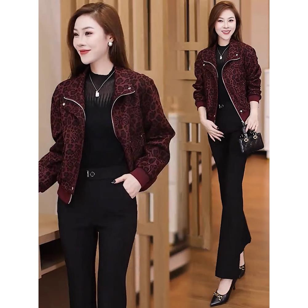 MONLOUVE巨好看的早秋外套女2025新款秋季今年流行爆款小个子豹纹