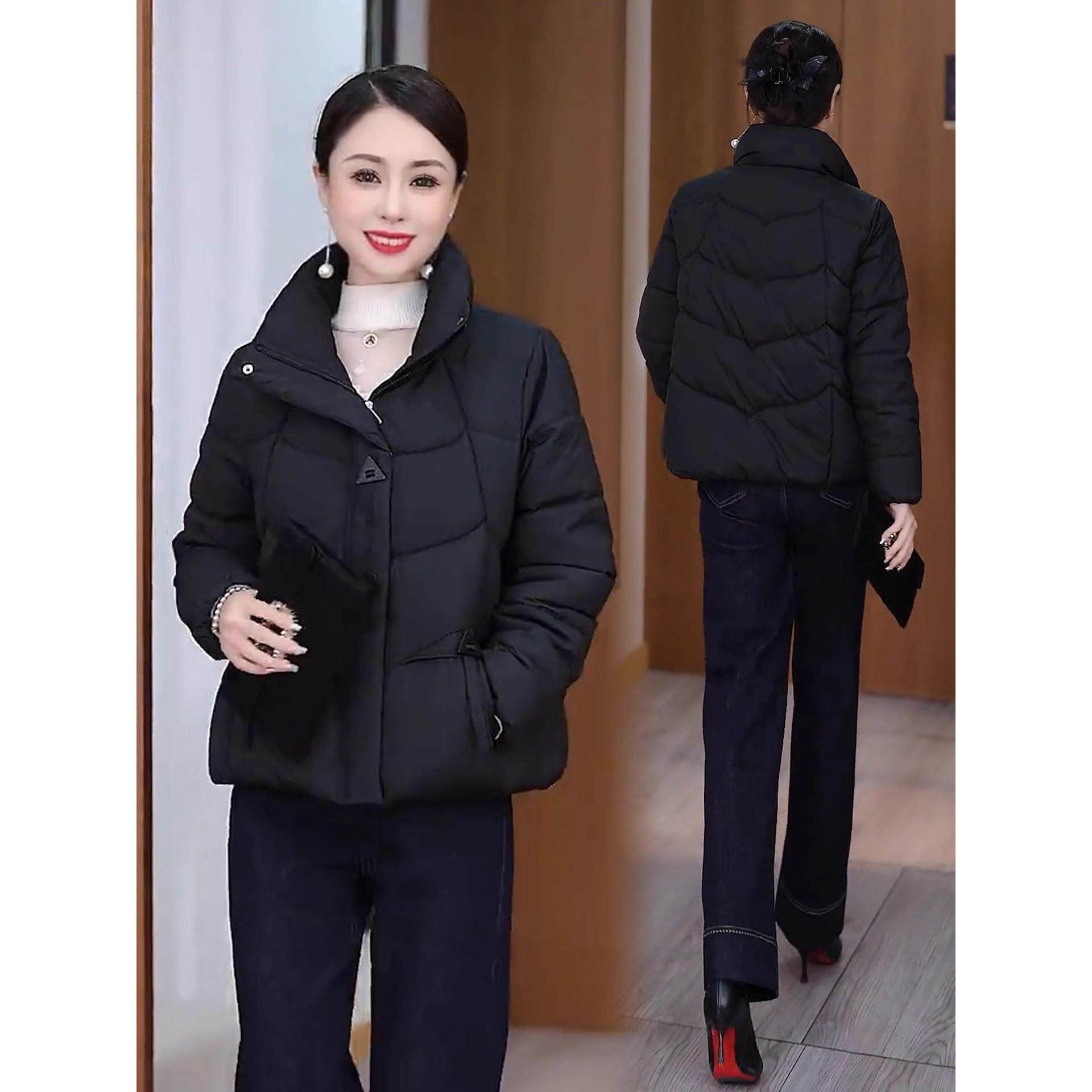 MONLOUVE时尚立领羽绒服女2025冬季新款洋气显瘦小个子短款加厚衣