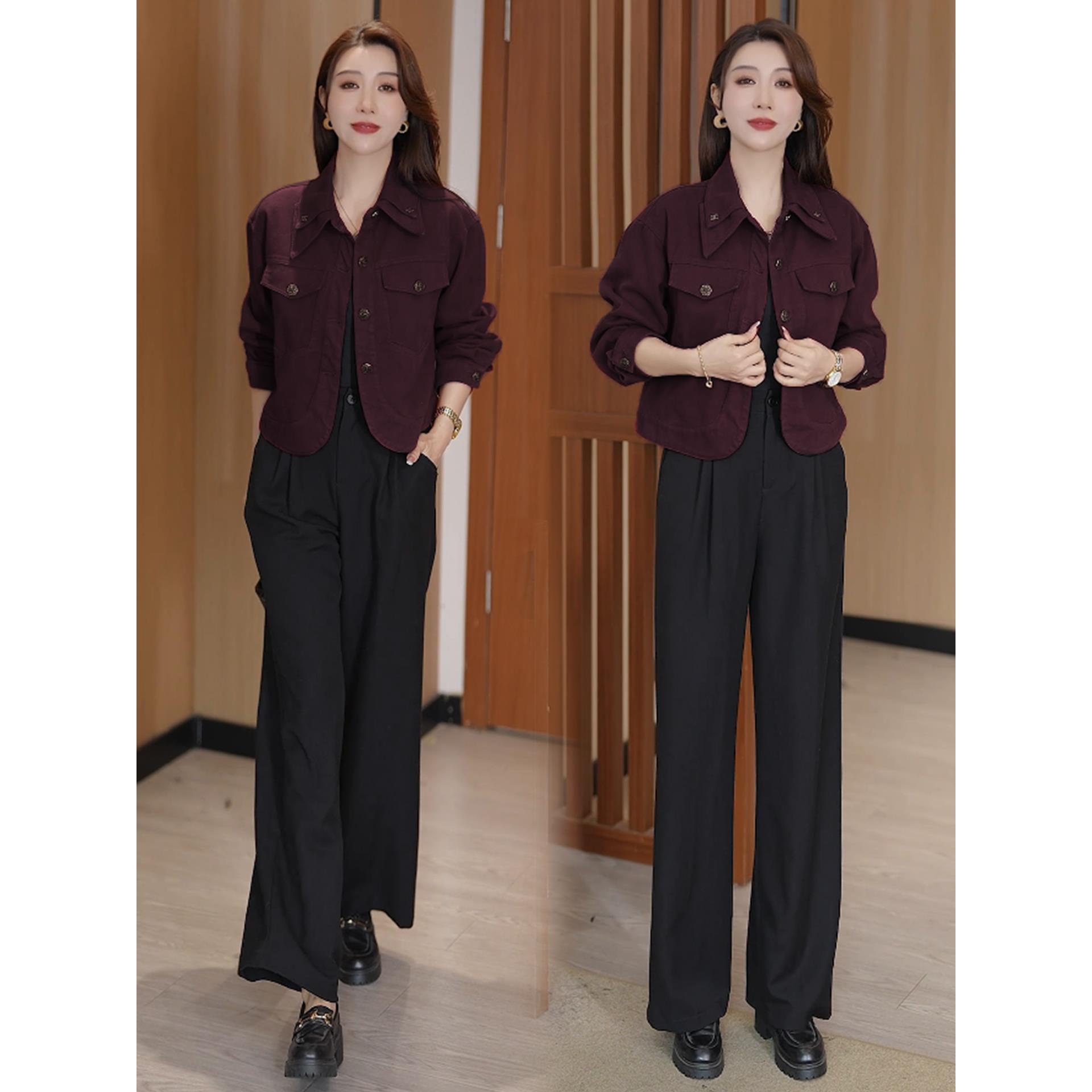 MONLOUVE时尚牛仔短外套女士2025秋季新款时髦洋气减龄短款气质百