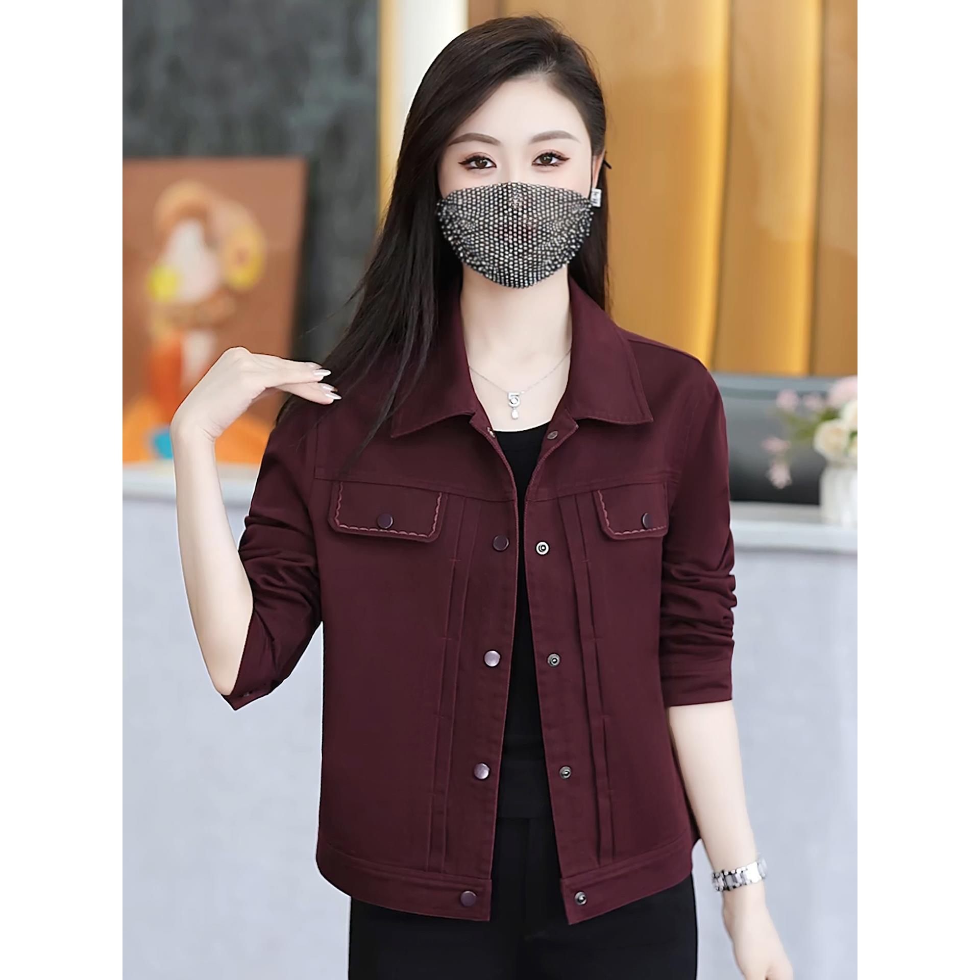 MONLOUVE时尚牛仔风短外套女士2025新款气质宽松百搭显瘦小个子夹