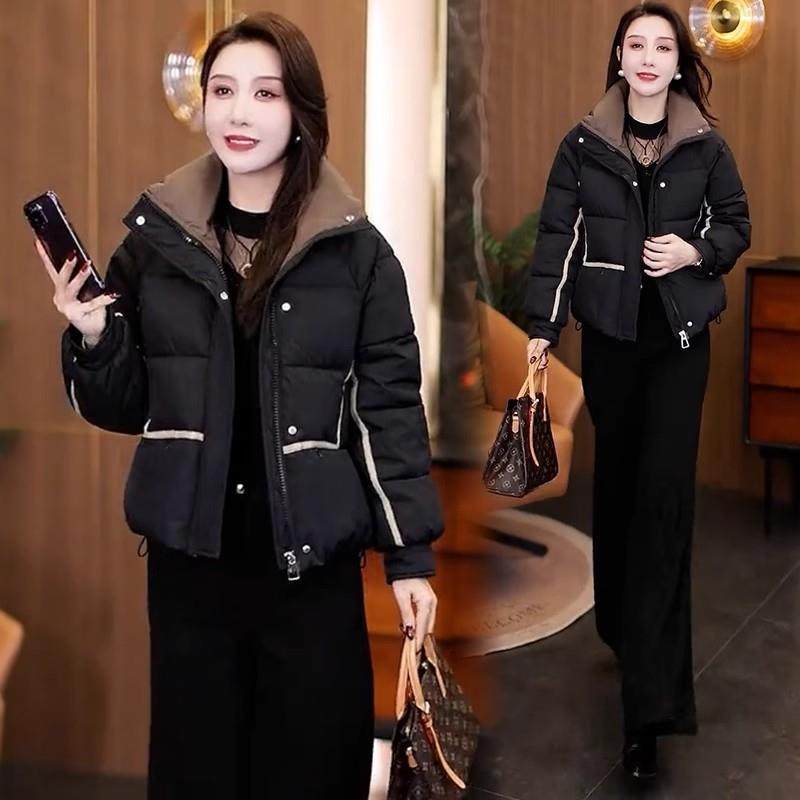 MONLOUVE时尚短款羽绒服女2025冬季韩版宽松显瘦加厚保暖面包服袄