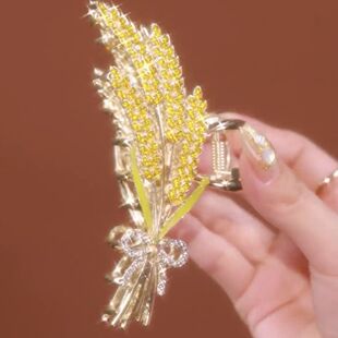 合金麦穗发夹后脑勺女头发夹子高级感盘发抓夹大号鲨鱼夹头饰发卡