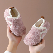儿童室内地板鞋 包跟秋冬男女宝宝居家地板袜加绒防滑软底居家袜套