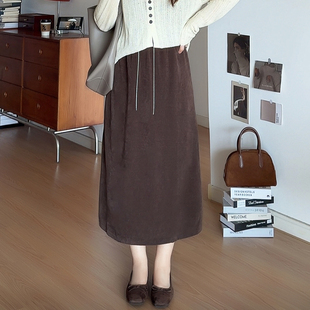适合胖mm秋季 女装 穿搭2025高腰宽松休闲半身裙1805 喵喵大码 微胖