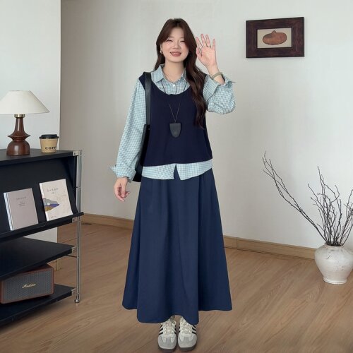 大码女装胖mm设计感通勤显瘦套装