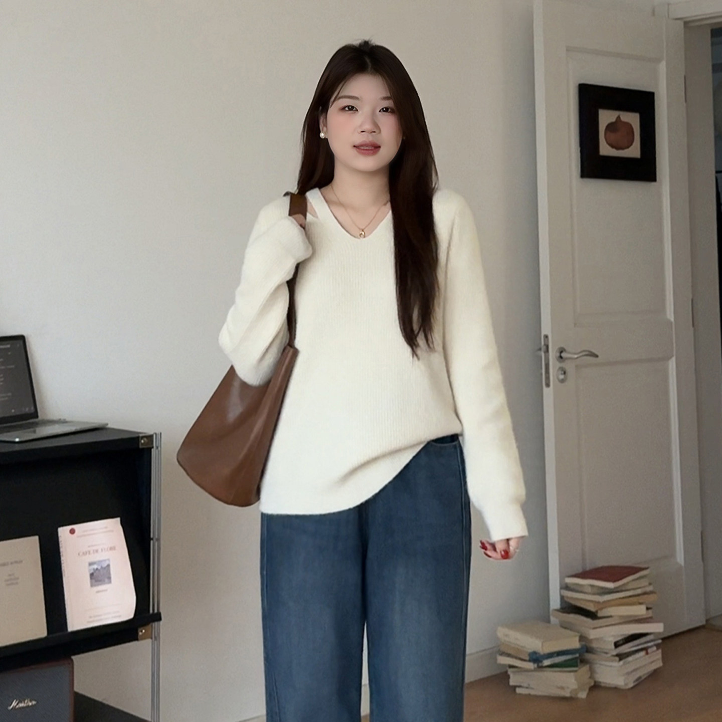 微胖的喵喵大码女装胖mm秋冬季镂空设计感毛衣锁骨长袖针织衫8738,女装/女士精品,大码内搭,淘宝优惠券,粉丝福利购,淘宝优惠卷