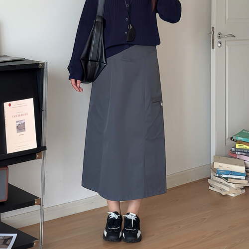 大码梨形百搭高腰工装半身裙子女