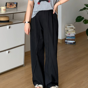 喵喵大码 梨形mm春季 微胖 女装 子1979 显瘦休闲百搭遮胯西装 阔腿裤
