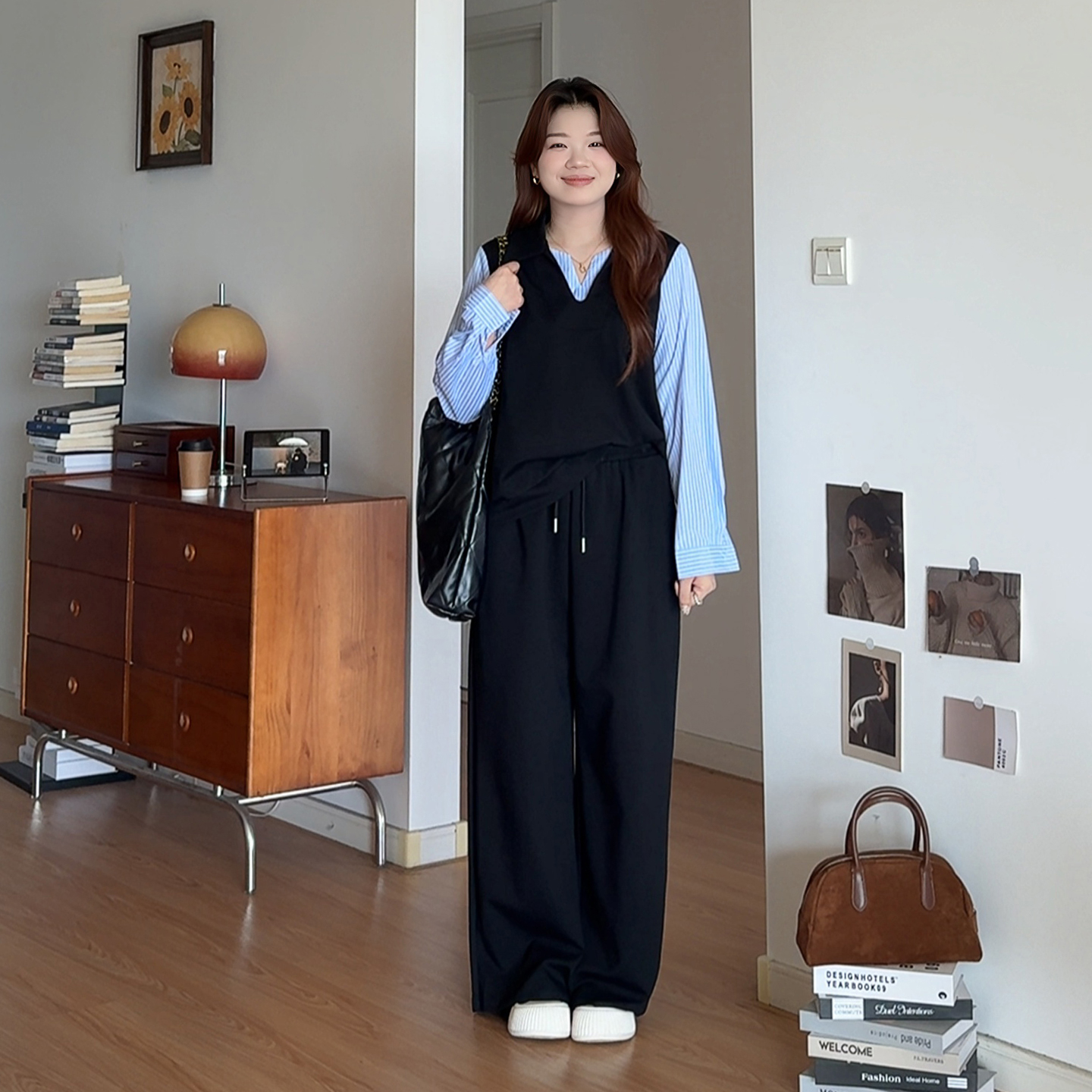 大码女装休闲上衣阔腿裤套装