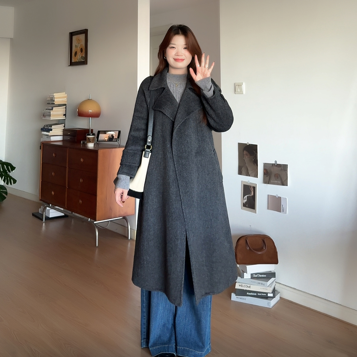 大码女装韩系高级感显瘦大衣外套