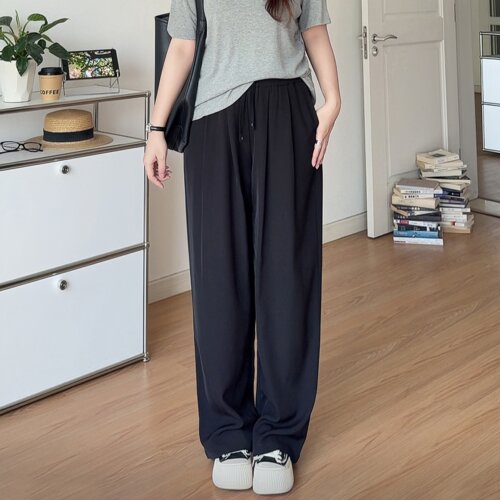 遮胯显瘦高腰大码阔腿休闲裤女
