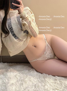 DEC奶香芭比 蕾丝性感内裤女夏季薄款系带镂空低腰丁字裤女内