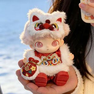 DIMOO新生日记系列15cm搪胶玩偶娃衣新年醒狮过年套装dimoo娃衣