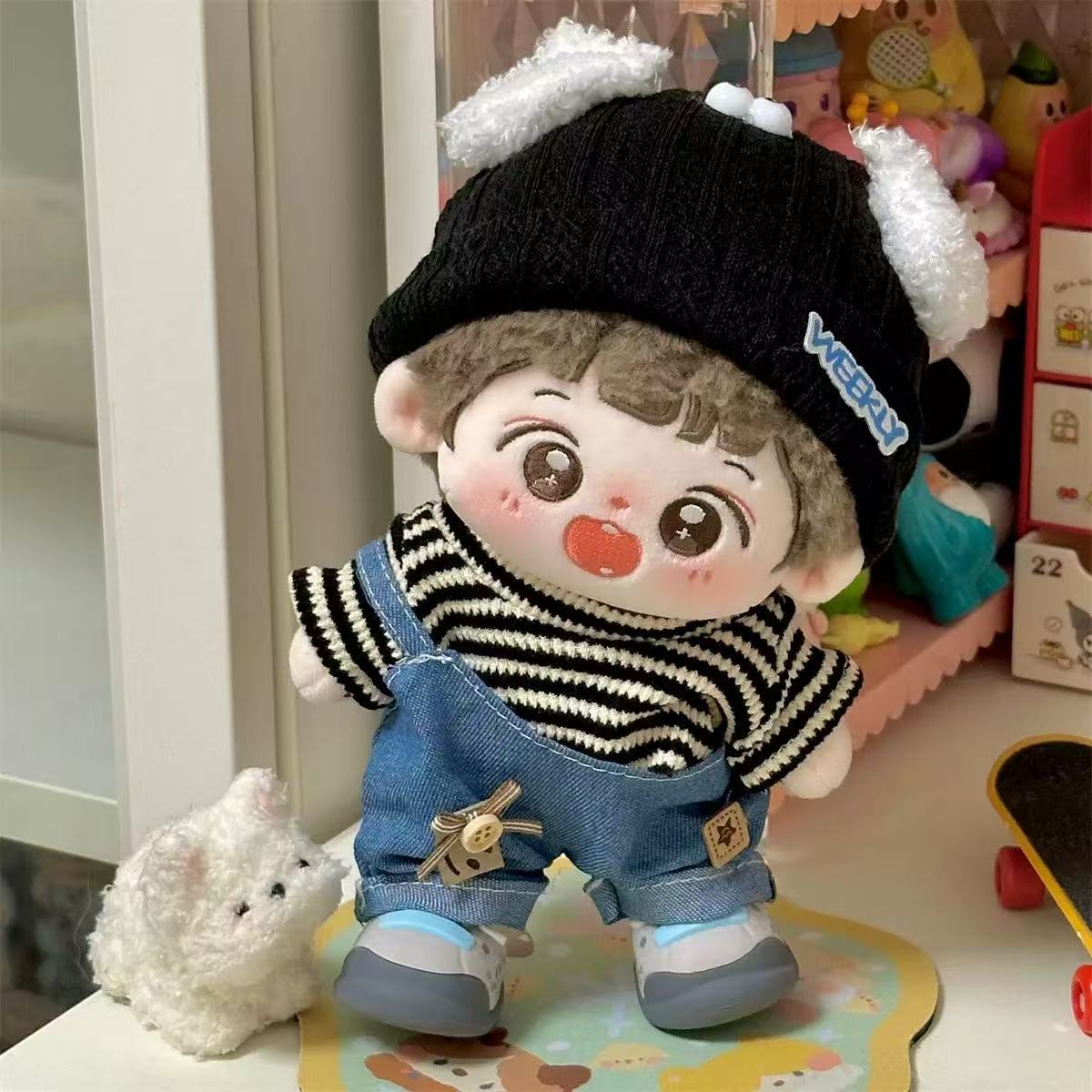 10cm20cm娃衣背带裤无属性可爱套装现货好看的20厘米棉花娃娃衣服