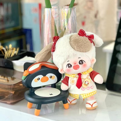 10cm20cm棉花娃娃假两件格子衬衫