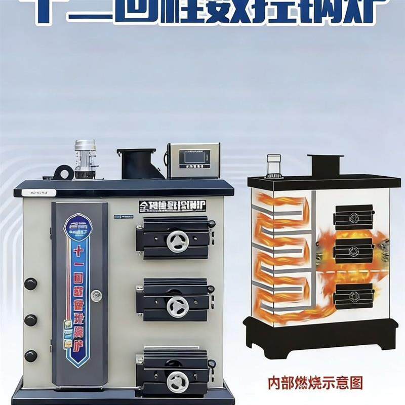 智能数控十二回程锅炉煤电柴地暖暖气片农村家用养殖别墅