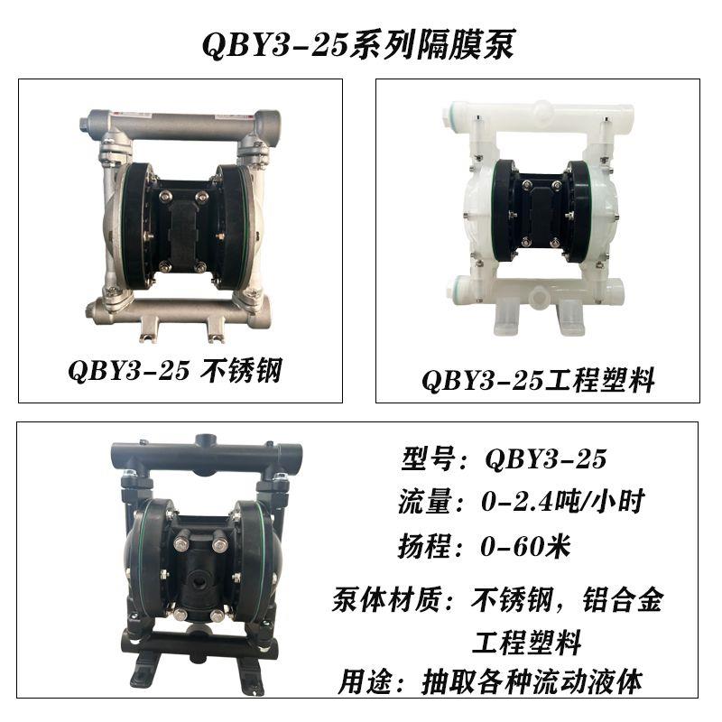 QBY/K15/20/25/40铝合金不锈钢工程塑料铸铁污水耐腐蚀隔膜泵