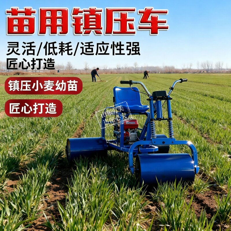 全套压地机汽油柴油电动压实机乘坐小型三轮小麦大蒜麦田压地机