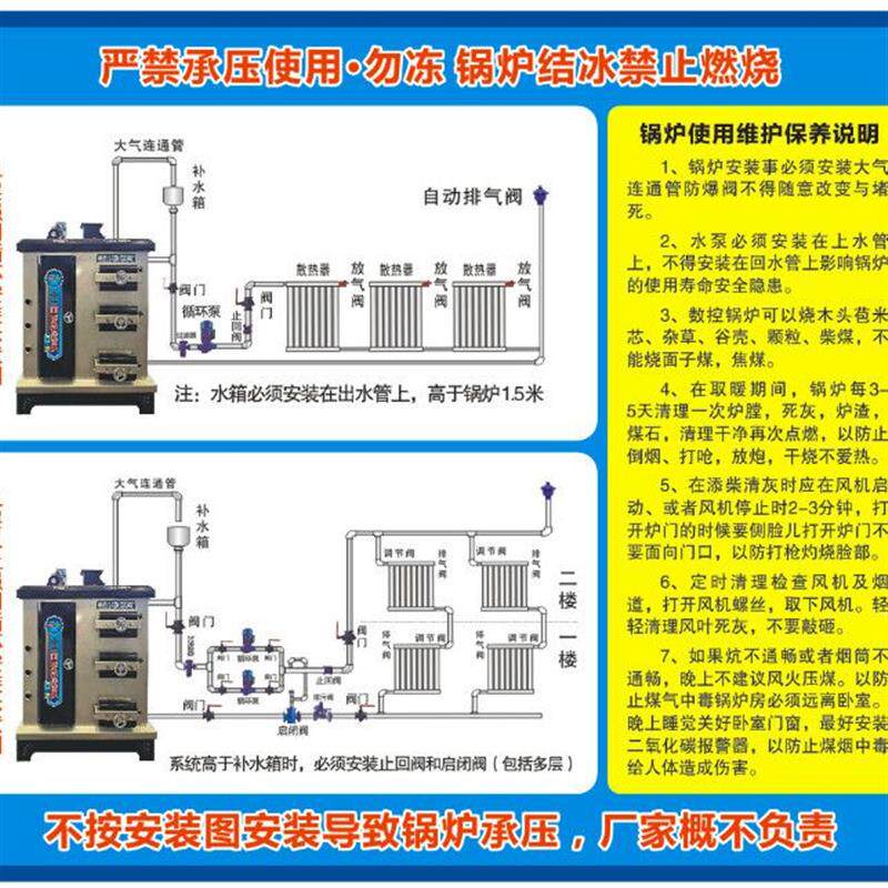 十二回程数控锅炉煤电柴家用燃煤采暖炉地暖别墅养殖