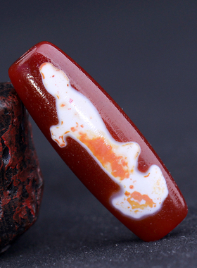 梵间星辰 西藏天然玛瑙 羊脂红肉观音天珠 37*13mm超顶吊坠锁骨链