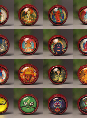 梵间星辰 天然原矿紫金朱砂唐卡双面佛像DIY配珠配饰项链手串