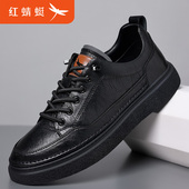 冬季 百搭套脚休闲鞋 新款 皮鞋 红蜻蜓男鞋 板鞋 加绒男士 真皮时尚 子男