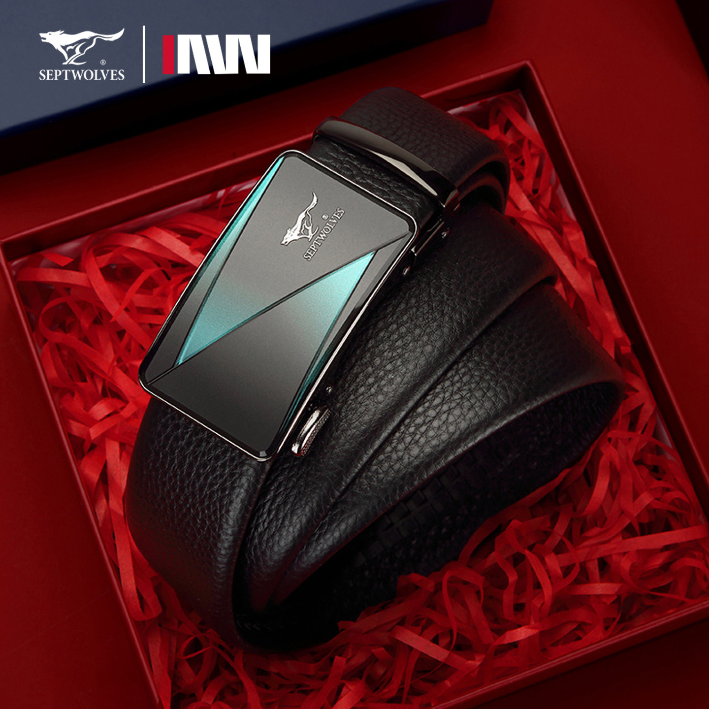 七匹狼皮带男士真皮正品头层牛皮2026新款潮商场同款自动扣裤腰带