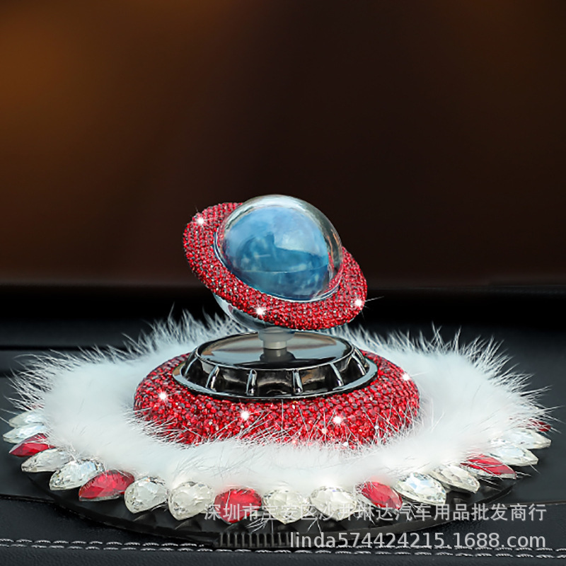 镶钻星球车载汽车内饰香薰星际汽车太阳能摆件中控台汽车香水