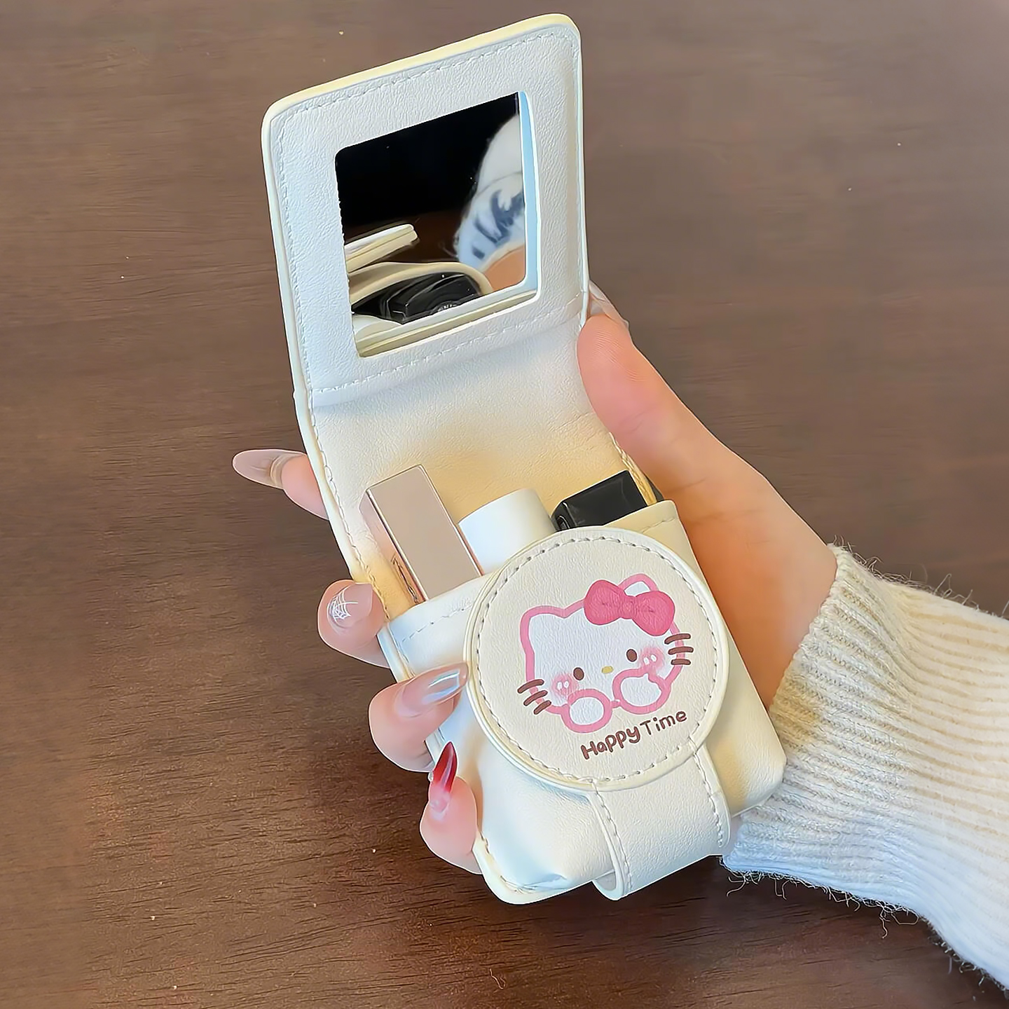 【红薯同款】可爱hellokitty口红包迷你小包便携随身补妆包带镜子