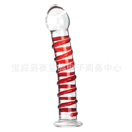 彩色条纹造型透明玻璃痒具仙女棒女静音解压玩具宿舍单身锻炼器械