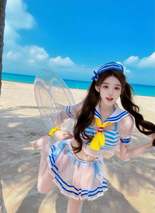 微胖雷姆泳衣jk纯欲风辣妹学院风水手服网红主播同款睡裙短款大码