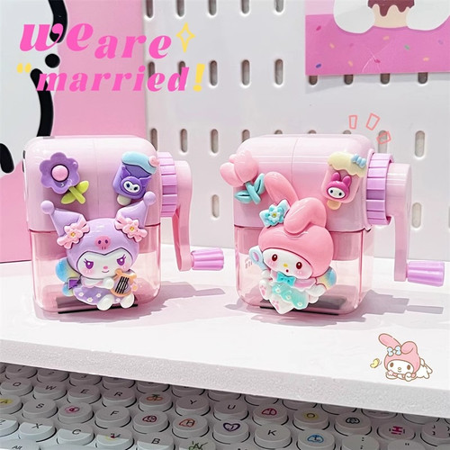 三丽鸥转笔刀卷笔刀小学生专用手动式削笔器儿童小型刨笔机美乐蒂