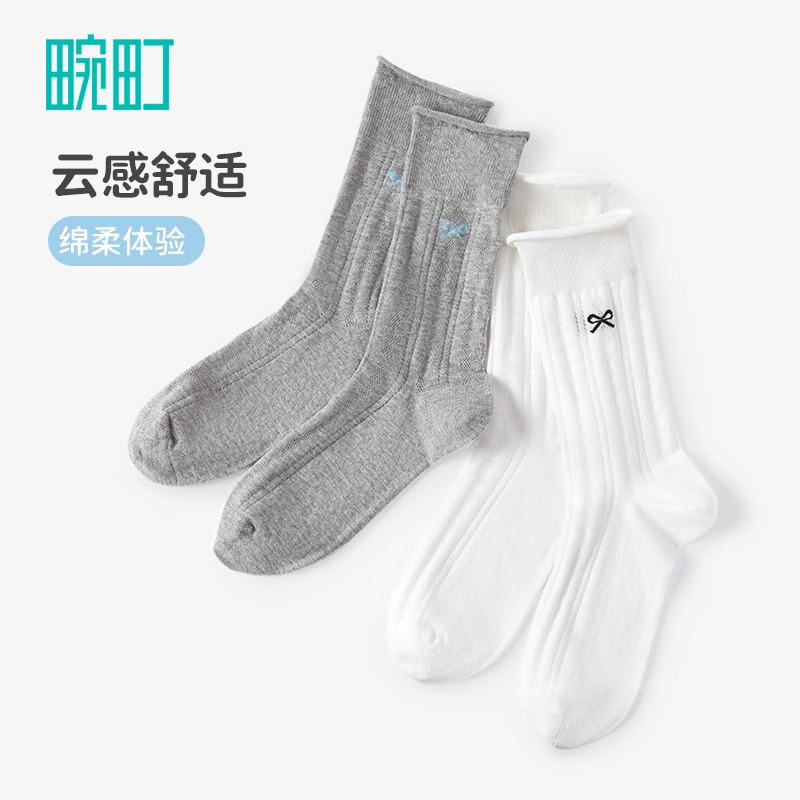 畹町miu系蝴蝶结高帮女袜