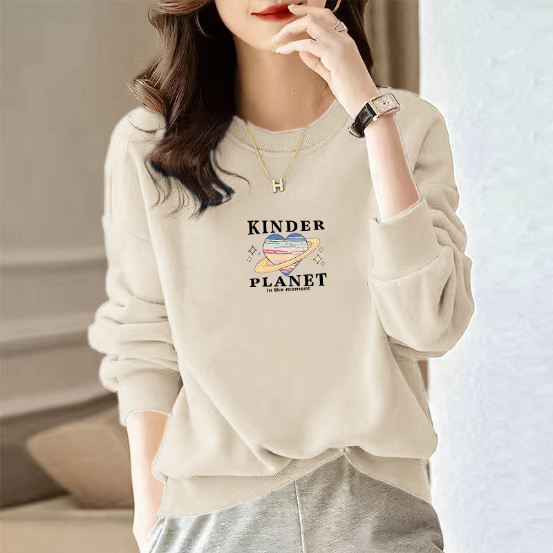 2025新款圆领秋季中年大码女士宽松休闲时尚百搭显瘦遮肉印花上衣