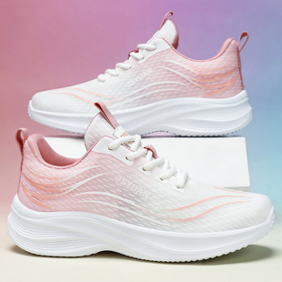 鞋子女2026春季轻便运动鞋短跑透气慢跑鞋潮流女鞋休闲鞋飞织单鞋